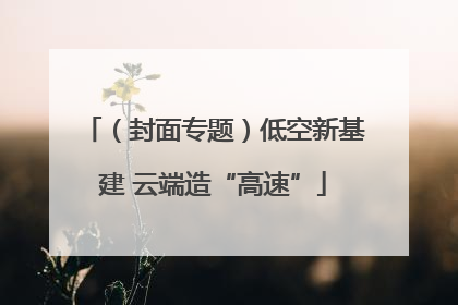 （封面专题）低空新基建 云端造“高速”
