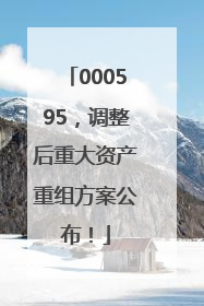 000595，调整后重大资产重组方案公布！