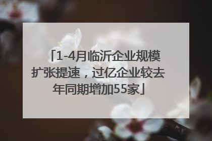 1-4月临沂企业规模扩张提速，过亿企业较去年同期增加55家