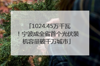 1024.45万千瓦！宁波成全省首个光伏装机容量破千万城市