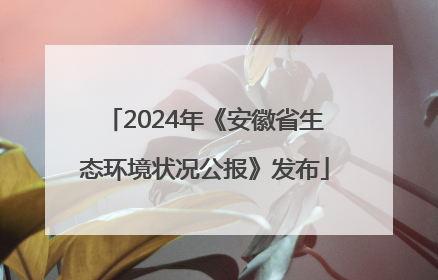 2024年《安徽省生态环境状况公报》发布