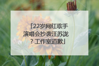 22岁网红歌手演唱会抄袭汪苏泷？工作室道歉
