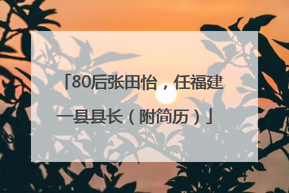80后张田怡，任福建一县县长（附简历）