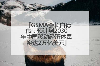 GSMA会长白德伟：预计到2030年中国移动经济体量将达2万亿美元
